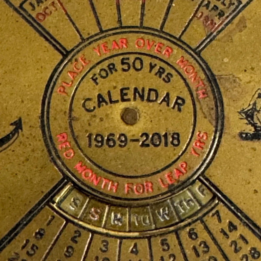 Vintage Brass 50 year calendar 1969-2018
